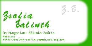 zsofia balinth business card