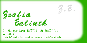 zsofia balinth business card